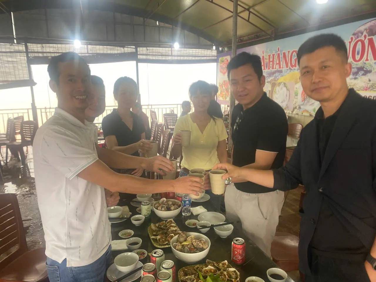 A seafood lunch with visiting buyers and our team